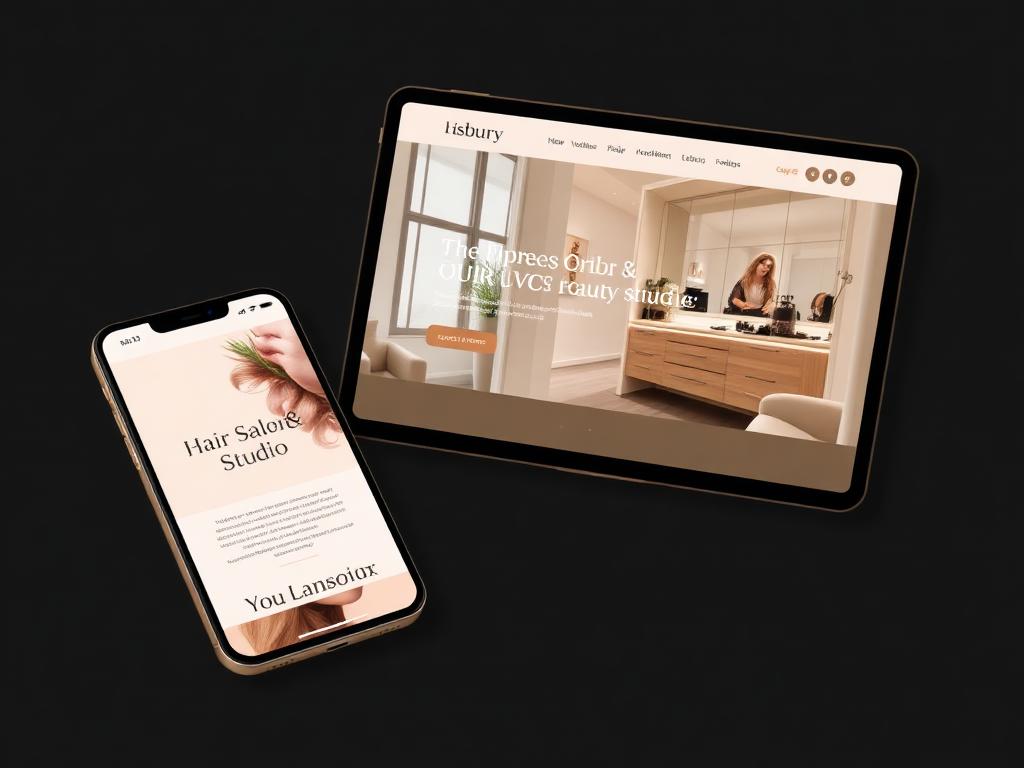 Beispielseite einer eleganten Beauty- und Wellness-Website