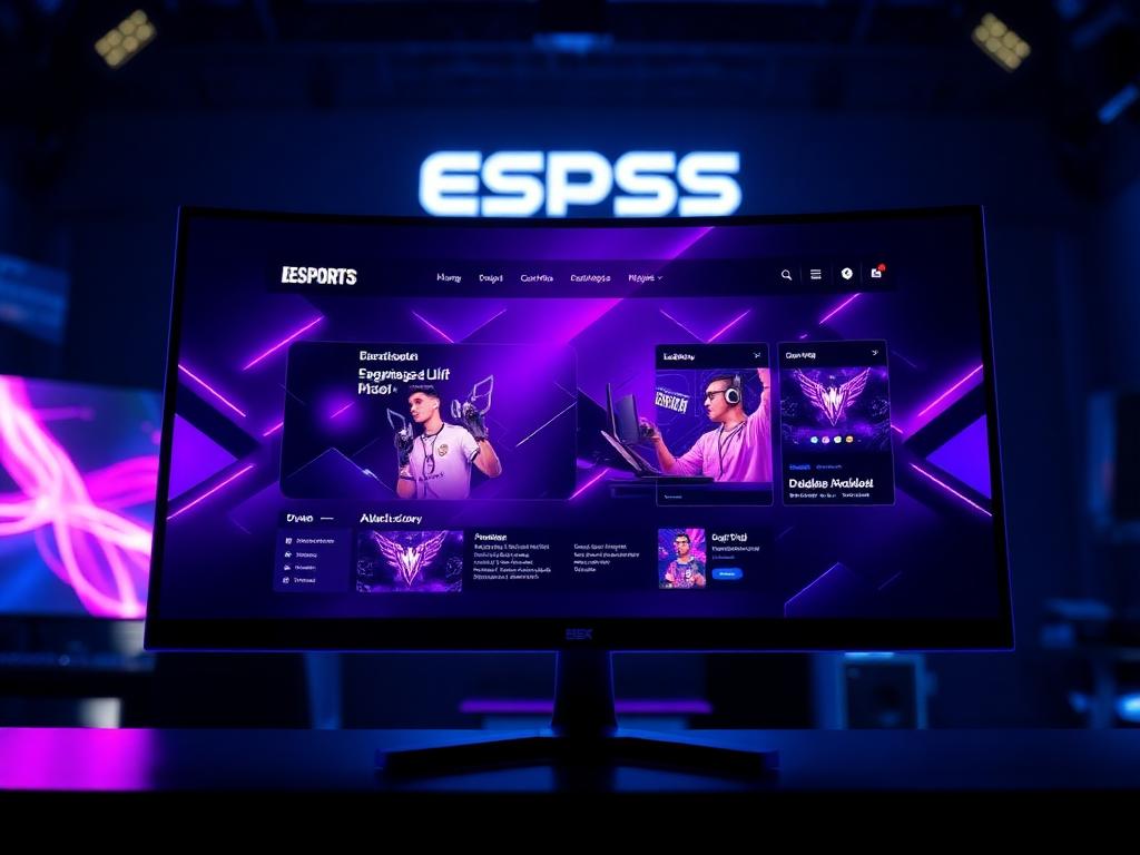 Beispielseite einer Gaming-Website mit Neon-Design