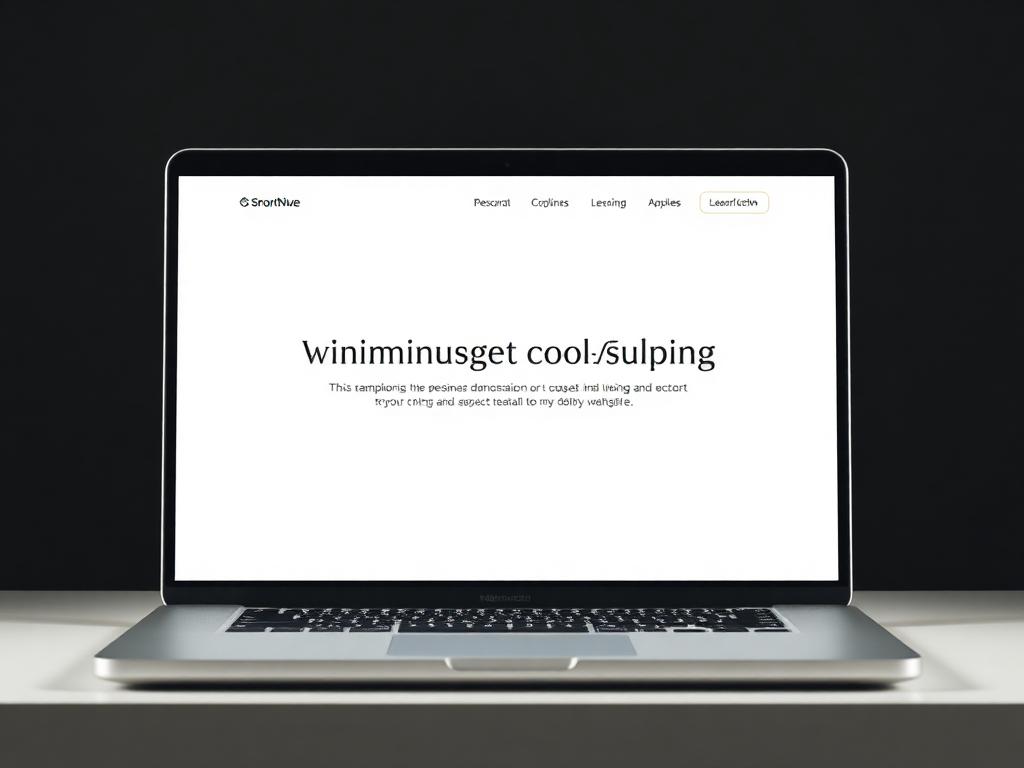 Beispielseite einer hellen minimalistischen Luxus-Website