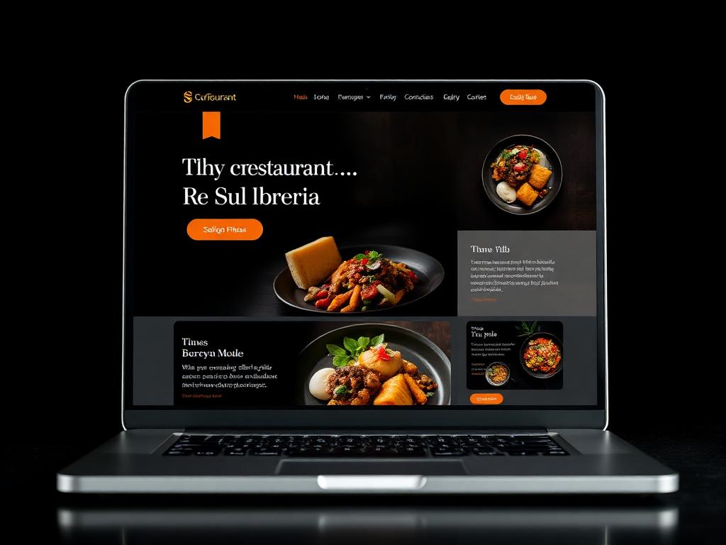 Beispielseite einer warmen lokalen Gastronomie-Website