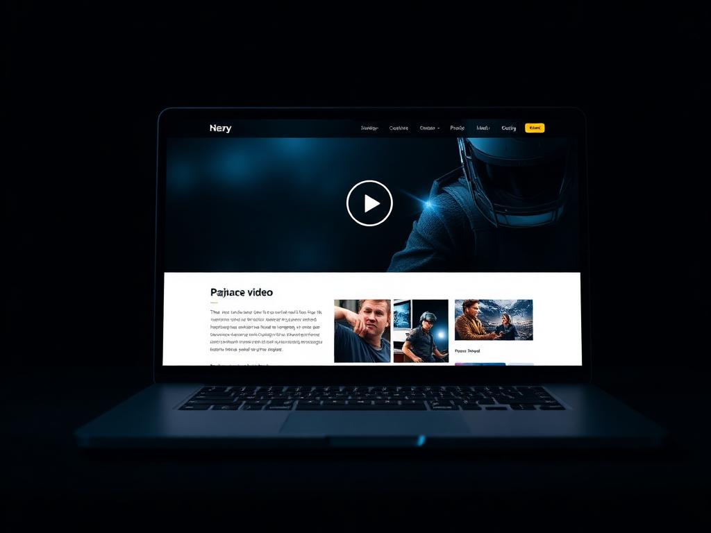 Beispielseite mit cineastischem Video-Hintergrund